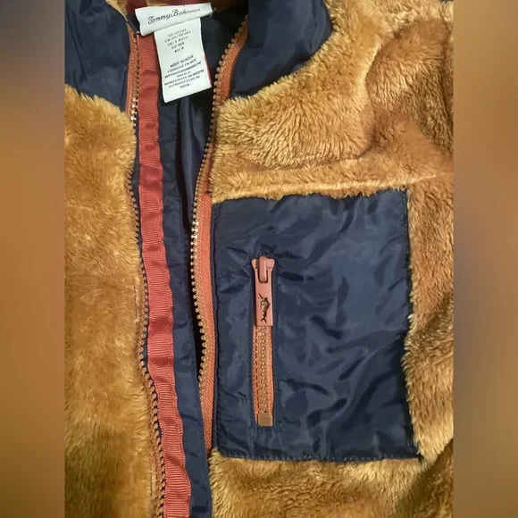 Tommy Bahama Tan and Navy Kids Puffer Jacket